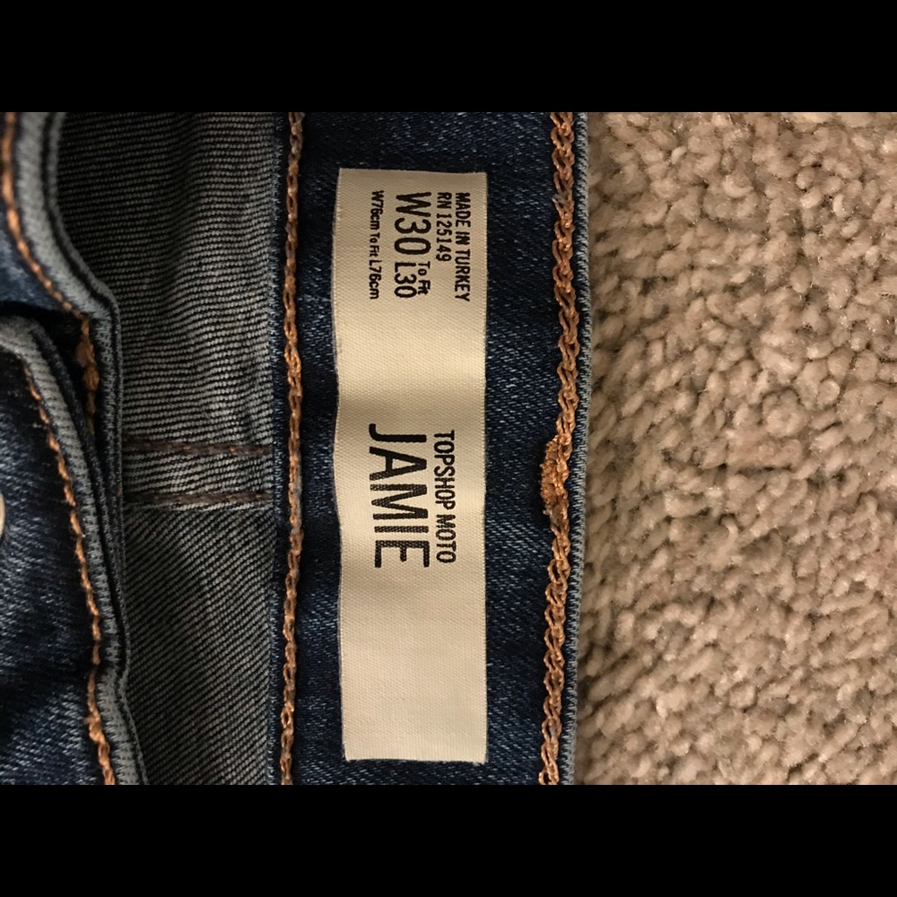 Topshop Moto Blue Jamie Jeans High Waisted W30L28